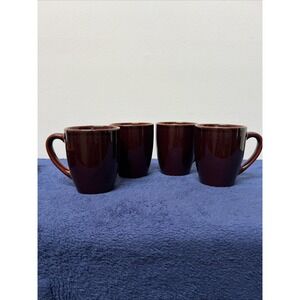 4 Home Trends Bazaar‎ Brown Glazed Coffee Cups Mugs  4 1/2" Tall